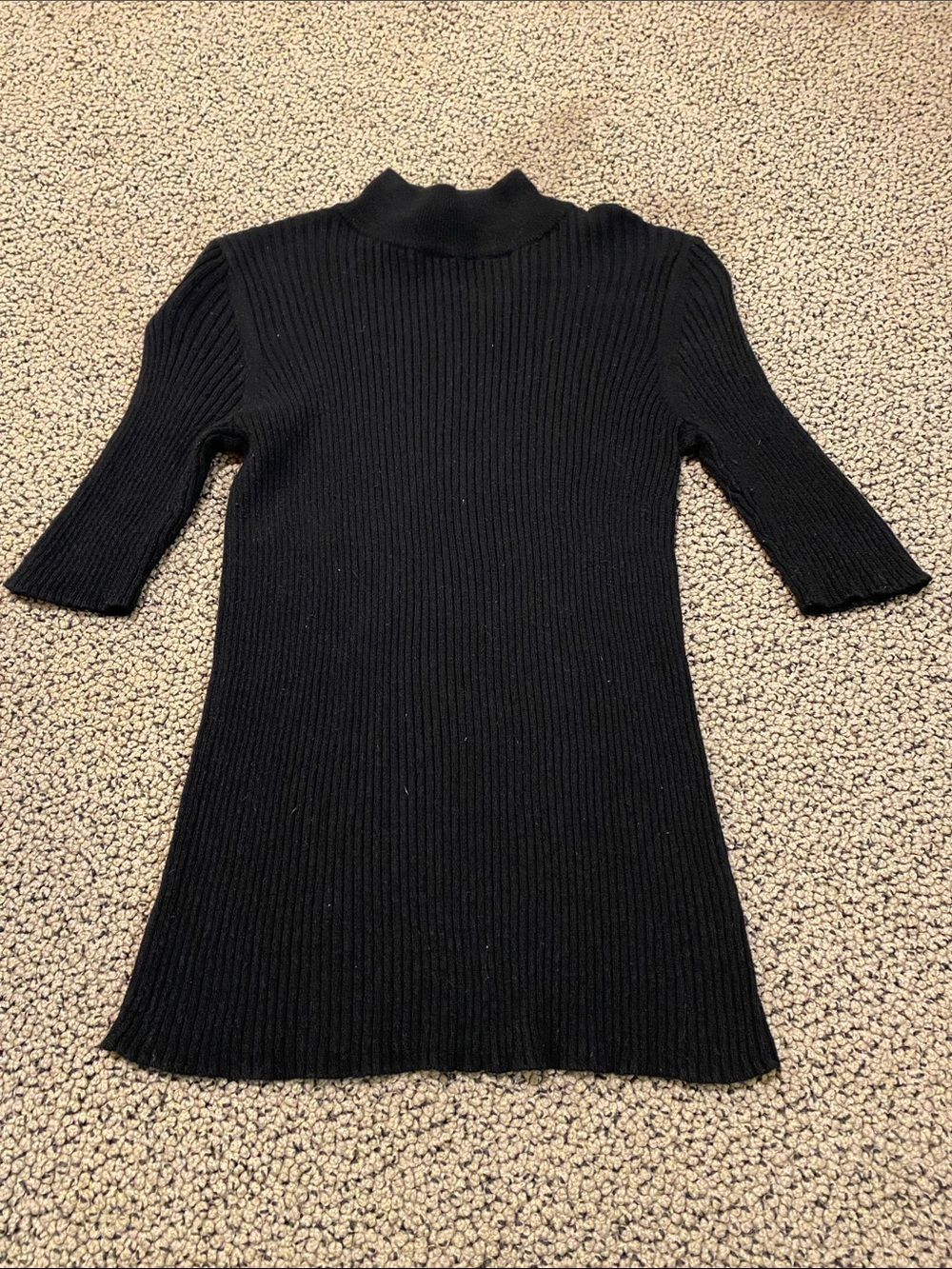 Acrobat Black Ribbed Knit Short Sleeve Top